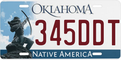 OK license plate 345DDT