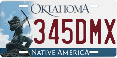 OK license plate 345DMX