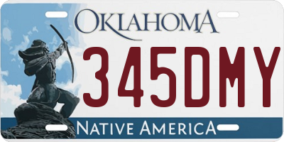 OK license plate 345DMY