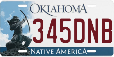 OK license plate 345DNB