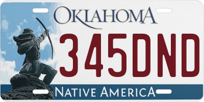 OK license plate 345DND