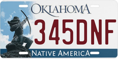 OK license plate 345DNF