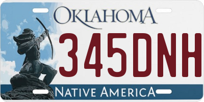 OK license plate 345DNH