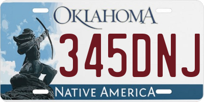 OK license plate 345DNJ