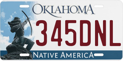 OK license plate 345DNL