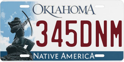OK license plate 345DNM
