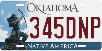OK license plate 345DNP