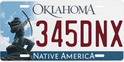 OK license plate 345DNX