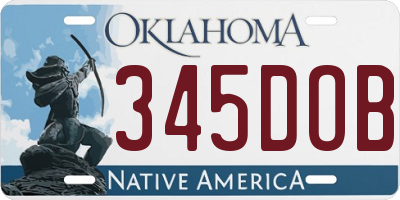 OK license plate 345DOB