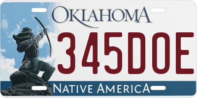 OK license plate 345DOE