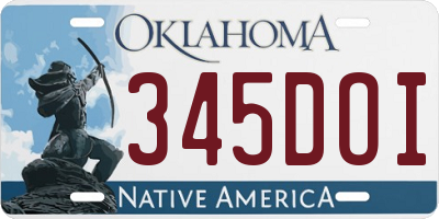 OK license plate 345DOI