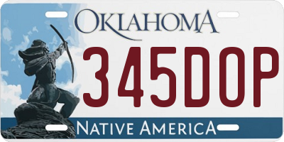 OK license plate 345DOP
