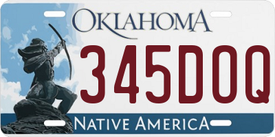 OK license plate 345DOQ
