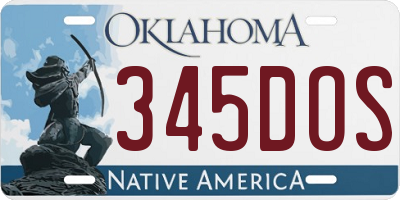 OK license plate 345DOS
