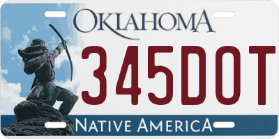 OK license plate 345DOT