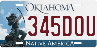 OK license plate 345DOU