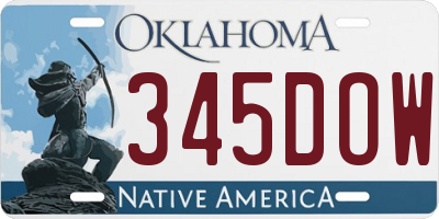 OK license plate 345DOW