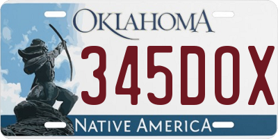 OK license plate 345DOX