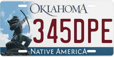 OK license plate 345DPE