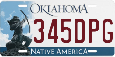 OK license plate 345DPG