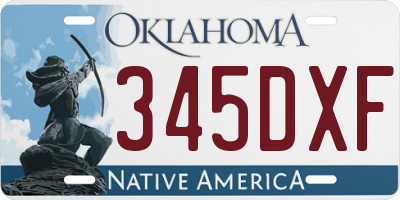 OK license plate 345DXF