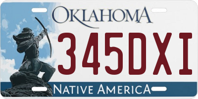 OK license plate 345DXI