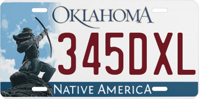 OK license plate 345DXL