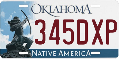 OK license plate 345DXP