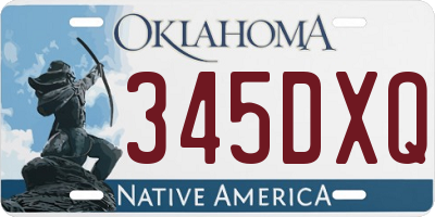 OK license plate 345DXQ