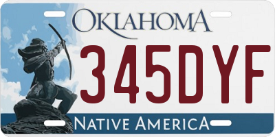 OK license plate 345DYF