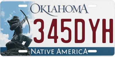 OK license plate 345DYH
