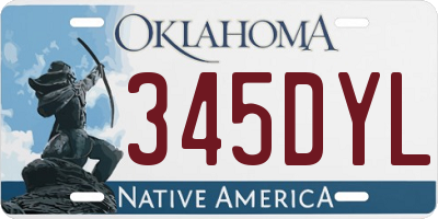 OK license plate 345DYL