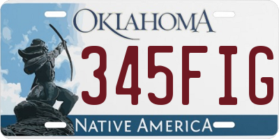 OK license plate 345FIG