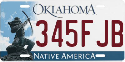 OK license plate 345FJB