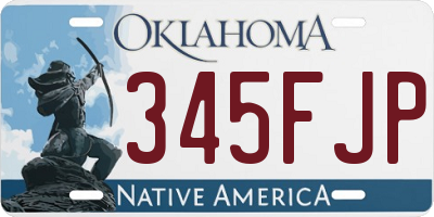 OK license plate 345FJP