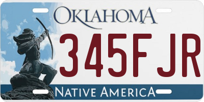 OK license plate 345FJR