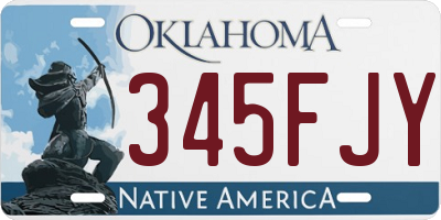 OK license plate 345FJY