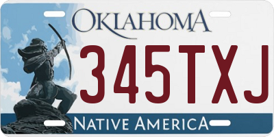 OK license plate 345TXJ