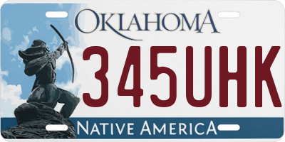 OK license plate 345UHK