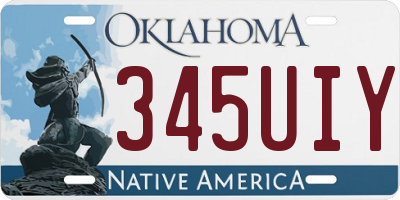 OK license plate 345UIY