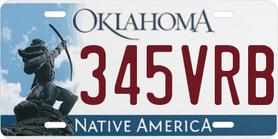 OK license plate 345VRB