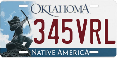 OK license plate 345VRL