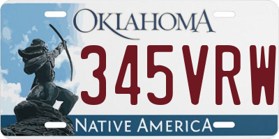 OK license plate 345VRW
