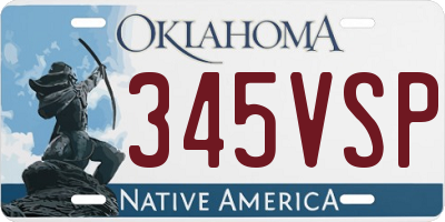 OK license plate 345VSP