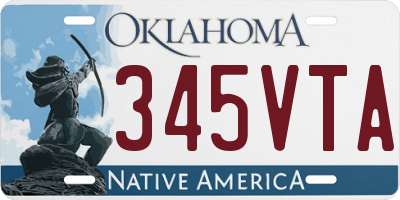 OK license plate 345VTA