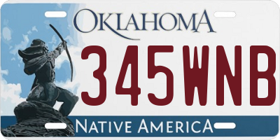 OK license plate 345WNB