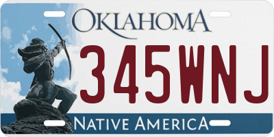 OK license plate 345WNJ