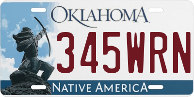 OK license plate 345WRN