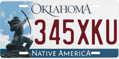 OK license plate 345XKU