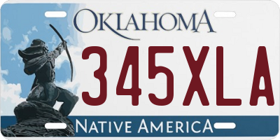 OK license plate 345XLA